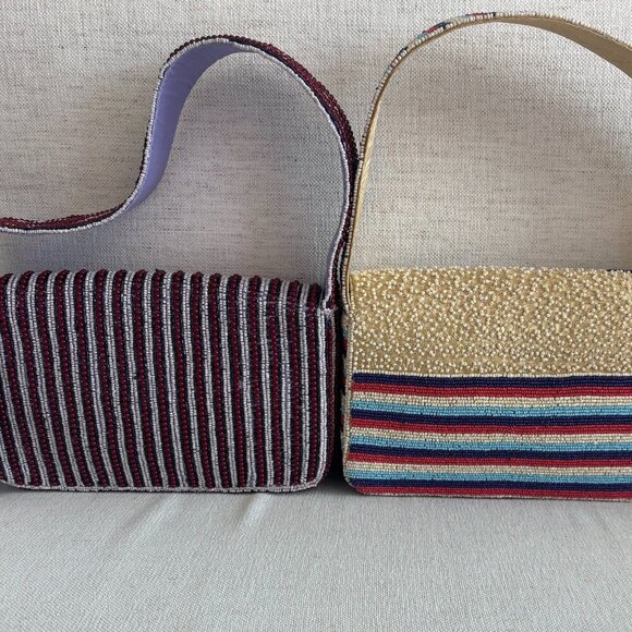 Viral Beaded Bags - NY Taxi Cab & Route 66 Shoulder Bags (2) - Made in India - Picture 2 of 15